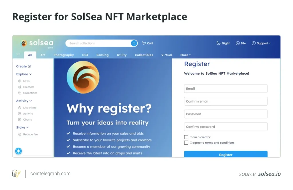 چگونه NFT را در سایت SolSea ثبت کنیم
